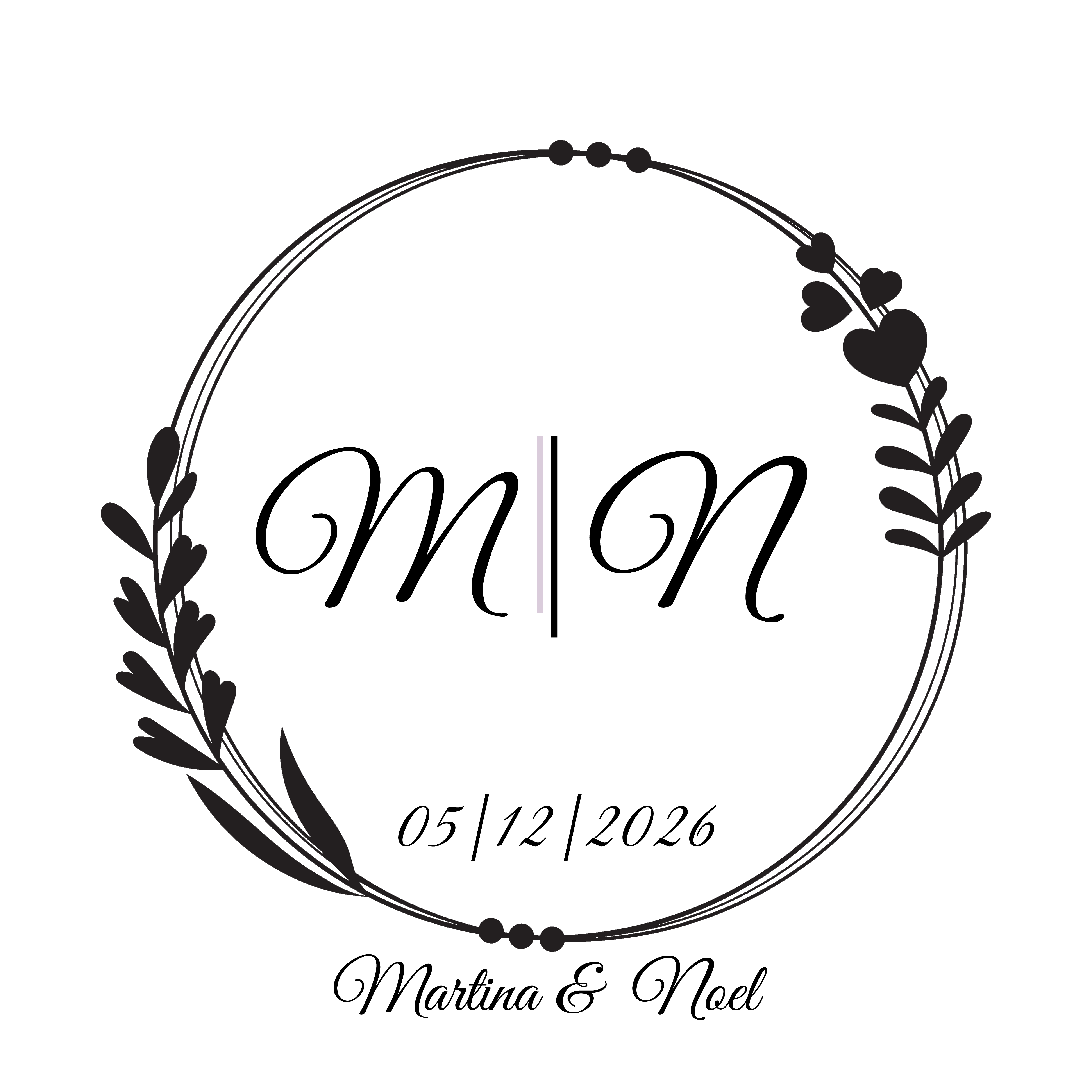 Martina and Noel wedding logo